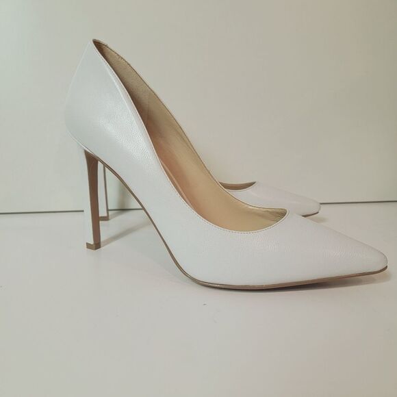 Nine West White Tatiana Pointy Toe Stiletto Pumps Size 9.5 - Picture 4 of 9